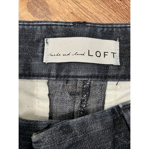 LOFT Jean shorts denim dark chambray size 24 00 - Picture 3 of 8